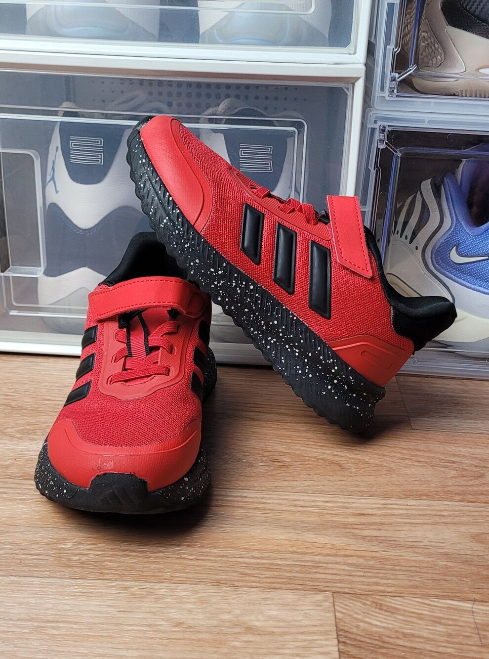 Adidas X_PLR Path EL C Red Black Running Shoes Kids Sneakers Size 1 US